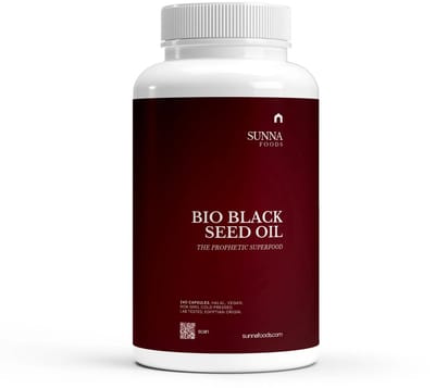 SunnaFoods Zwarte Zaad Olie Capsules - BIO uit Egypte — 240 Capsules | 4 Maanden Voorraad | Halal & Vegan Gecertificeerd | Koudgeperst | Geproduceerd in Duitsland | Onafhankelijk Getest