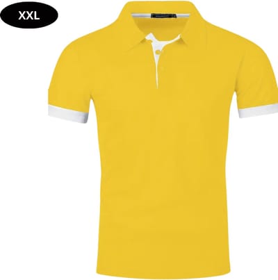 Livano Golf Shirt Heren - T-shirt - Golfkleding - Golfen - Golf Accessoires - Polo Shirt - Geel - Maat XXL