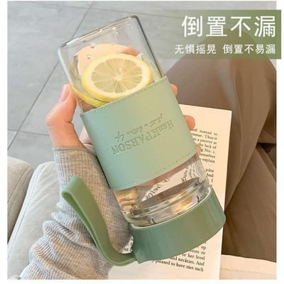 Tasse en verre de haute qualité, résistante au borosilicate, tasse à thé tropicale, tasse à séparation, nouvelle tasse à eau monocouche pour hommes, tasse d'été pour femmes 480ml