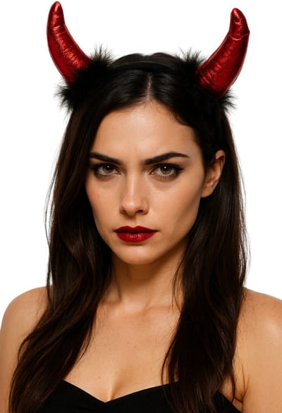 Partychimp Voordeelverpakking 6 pack Diadeem Duivel Halloween Masker voor bij Halloween Kostuum Carnaval Accessoires voor bij Carnavalskleding Dames Carnavalskleding Heren Verkleedkleren Volwassenen - PVC - Zwart/Rood - 6 pack