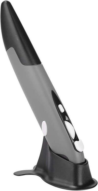 Pen Muis - Verticale Muis - Productief Werken - Ergonomisch Ontwerp - 10 Meter Bereik - Grijs