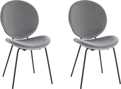 Clive-Stoel - Set van 2 - Grijs Velours