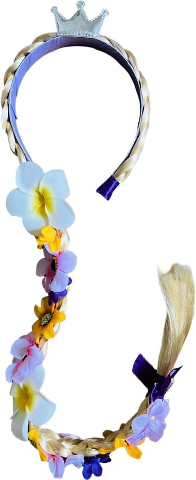 Haarband met vlecht met bloemen - voor bij je prinsessenjurk - Elsa haarvlecht