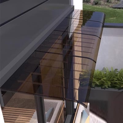 Luifel voor Deur - Regenbescherming Huis - Bescherming Buiten - Massief Polycarbonaat - 40x100cm - Bruin