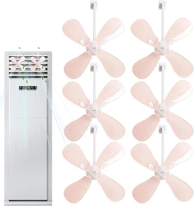 Airconditioner Deflector - Windscherm Ventilator - Tochtvrij Koelen - Universele Pasvorm - 6 Stuks - Roze