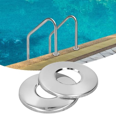Dailygoods- Leuningplaat Roestvrij Staal - Vervangende Onderdelen - Set van 2 - Hoogwaardige Duurzaamheid - Geschikt voor Ladderpijpen 5 cm - Zwembadladder