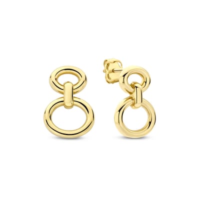 New Bling - 9NBG-0880 - 14K geelgouden Oorbellen – Cirkels – Dames Oorbellen