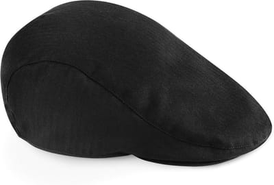 Beechfield Vintage Flat Cap Zwart Maat: S-M