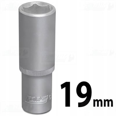 Lange 19 mm 1/2" zeskantdop - CrV-staal