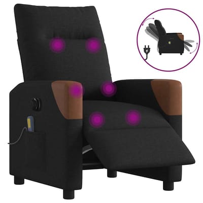 vidaXL - Massagestoel - elektrisch - verstelbaar - stof - zwart