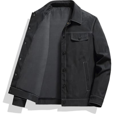 Veste pour hommes, nouveau manteau d'automne grande taille, version coréenne du haut à revers décontracté pour hommes 5XL black