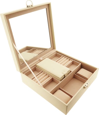 Luxe Sieradendoos - Juwelendoos - Opbergbox - Sieradenbox - Bijouterie Kist - Oorbellen/Ring/Ketting/Armband - Vrouwen/Dames/Meisjes - Wit