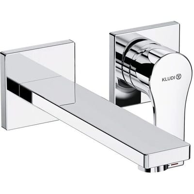Kludi ZENTA SL washbasin 2 HIGH wall-mounted single-lever mixer projection 18 cm, two-piece rosette chrome 482440565