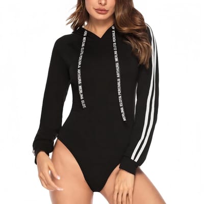 Dailygoods- Damesbody met capuchon - Lange mouwen - Slim fit - Casual pasvorm - Drukknoopsluiting - 100% polyester - Ideaal voor uitgaan - Jumpsuit