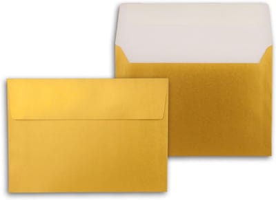 Gouden Enveloppen - Metallic Post - Kaarten Versturen - Zelfklevende Sluiting - 1000 Stuks C5 - Goud