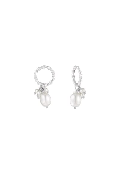 Minimalistische oorbellen met parels - Yehwang - Oorbellen dames - Kinder oorbellen - 3 x 1,50 cm - Stainless Steel - Waterproof - Earrings - Zilveren oorbellen - Kerst oorbellen - Kerst cadeau - Sinterklaas cadeau - Valentijn - Moederdag