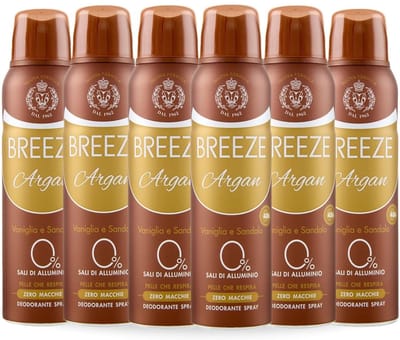 6x BREEZE Argan Deodorant Spray 150ml
