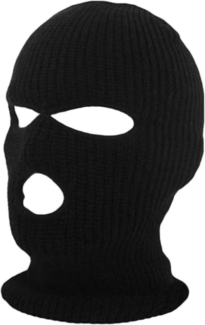Balaclava Ski Masker voor Buitenactiviteiten, Ademend en Winddicht, Geschikt voor Fietsen en Motorrijden, Unisex, Zwart, Drie Openingen