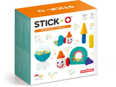 Stick-O Pop Friends Set - Magnetisch Bouwspeelgoed - 10-delig - Montessori Speelgoed - vanaf 18 maanden
