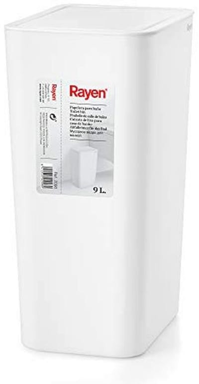 Badkameremmer met deksel, 9 liter, wit, 22 x 16 x 33 cm - Hoge kwaliteit en functioneel