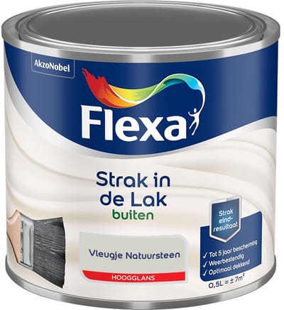 Flexa - Strak In De Lak Buitenlak Hoogglans - Vleugje Natuursteen - Mengverf - 500 Ml