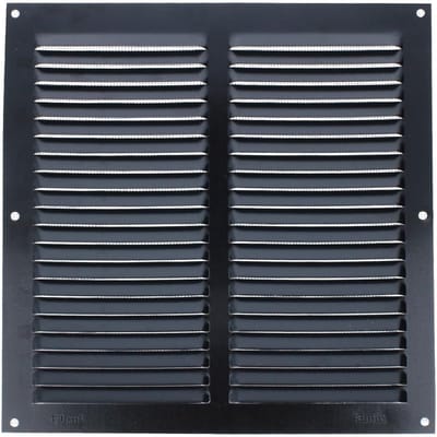 Ronde Ventilatie Rooster met Inzethoek en Insectennet | Zwart Aluminium Luchtinlaat Rooster (250x250 mm)