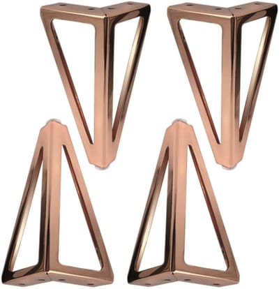 Stalen tafelpoten - Vintage haarspeldpennen - Driehoekige kastpoten - Meubelpoten - 4 stuks verwisselbare metalen tafelpoten - met schroeven / Roségoud