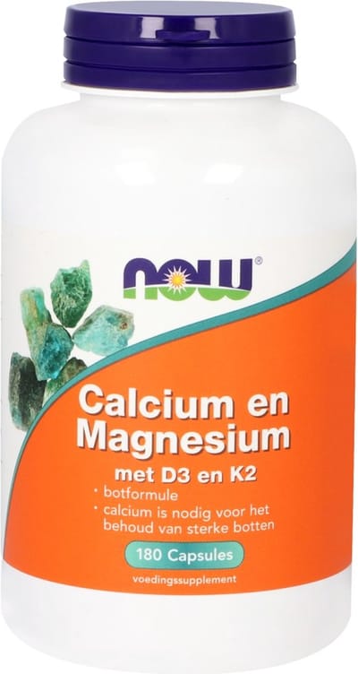 NOW  Calcium en Magnesium met D3 en K2 - 180 capsules