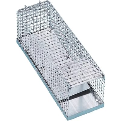 BSI - Diervriendelijke rattenvangkooi met handige kantelval - Rattenbestrijding - Gegalvaniseerde metalen kooi- 37,5x12x13,5 cm