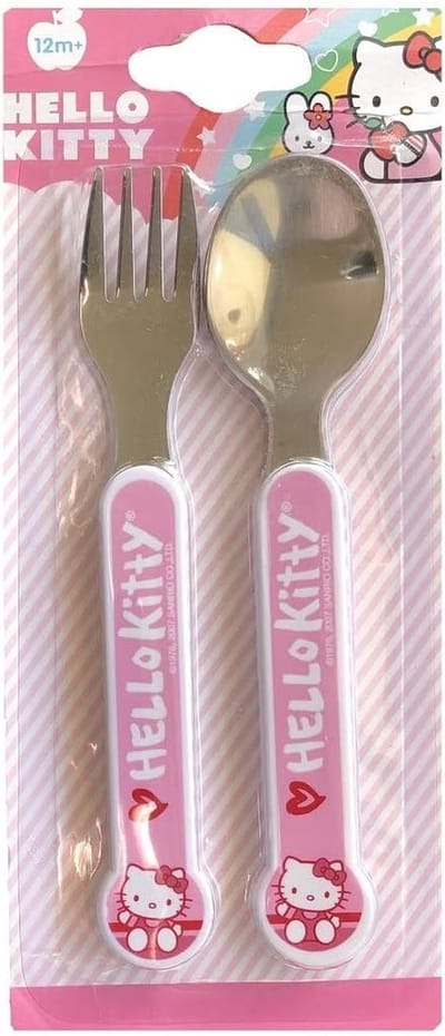 Hello Kitty Metalen Lepel en Vork Set Geschikt voor 12 Maanden +