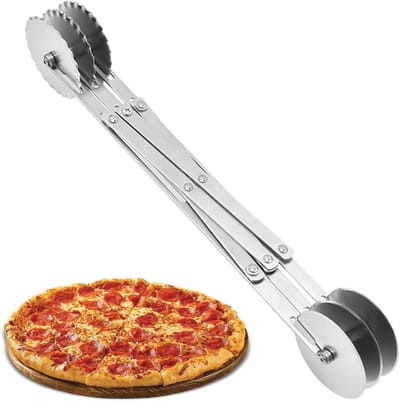 Deegwielsnijder - Gebaksnijder pizzasnijder - Bakken en koken - Verstelbare snijbreedtes - 315 cm - Zilver