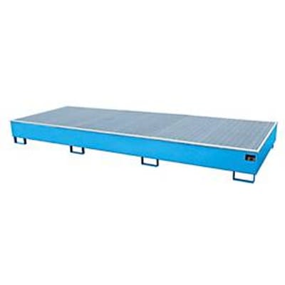 Bauer RW-GR 3600-3 PE vakkenbak, met rooster en PE inzet, B 3262 x D 1312 x H 383 mm, tot 1000 l, gelakt staal, lichtblauw