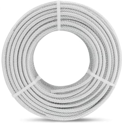 Draadkabel 3/16 inch 50Ft PVC gecoat voor kabelrelingsysteem en decoratie