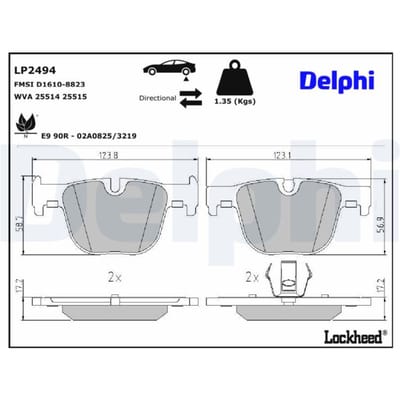 Remblokkenset, schijfrem DELPHI LP2494