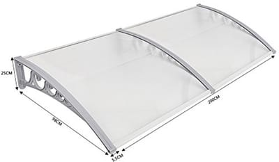 Voordeur Luifel met UV-bescherming tegen Regen en Sneeuw - Polycarbonaat Schaduw voor Deurluifel (100 * 200CM)