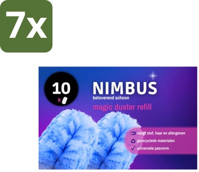 7 x NIMBUS Magic Duster Refill 10 stuks per verpakking - Stofdoekje - Stofdoek - Duster - Stof - Haren Verwijderen