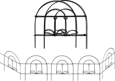Decoratieve Tuinafzetting - Tuinrand Afsluiting - Tuinrand Afscheiden - Zwarte Poedercoating - 40 voet lengte - Zwart