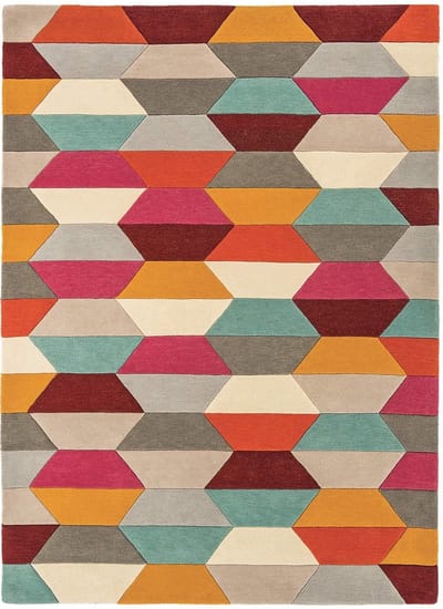 Easy Living - Funk-Honeycomb-bright Vloerkleed - 140x200  - Rechthoek - Laagpolig Tapijt - Modern - Meerkleurig