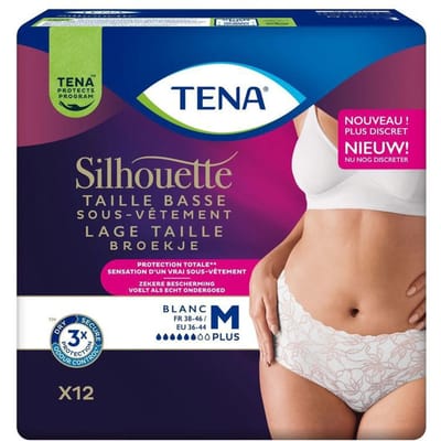 Tena Silhouette Plus Wit - Lage taille Medium - 1 pak van 12 stuks