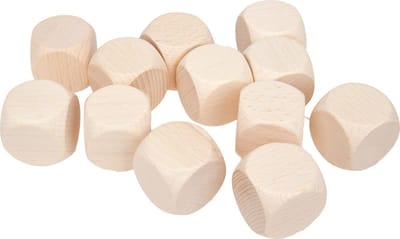 Blanco Houten Kubussen - Dobbelstenen Gebedsdobbelstenen - Creatief Knutselen - Onbehandeld Esdoornhout - 30 mm Randlengte - Natuurlijk