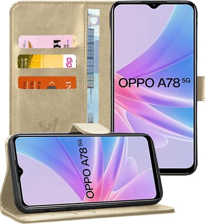 Hoesje geschikt voor Oppo A58 5G / A78 5G - Portemonnee Book Case Goud