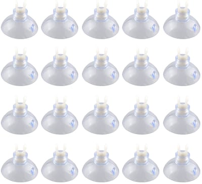 Dailygoods- Zuignappen 20 Stuks - Aquarium Zuignappen - Zuignappen voor Glas - Zuignappen met Clip - Stevige Adsorptie - Helder Rubber en Kunststof - Aquariumaccessoires