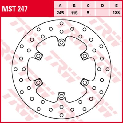 Remschijf TRW MST247, 1 Stuk