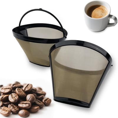 EXCITAT Filter - Koffiefilter - Koffiefilter - Herbruikbaar - Roestvrijstalen gaas - Geschikt voor met veel koffiemachines - Zwart