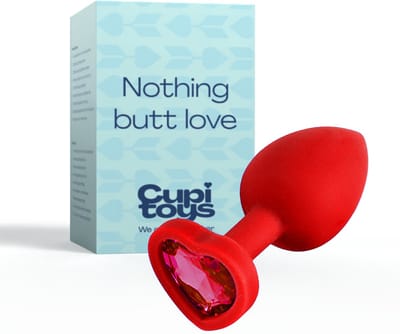 Cupitoys® Siliconen buttplug - Diamant rood - Hartje - Small - Sex toys voor vrouwen - Sex toys voor mannen - Buttplugs