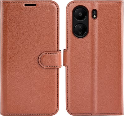 Coverup Hoesje - Geschikt voor Xiaomi Redmi 13C / Poco C65 Hoesje - Coverup Book Case - Bruin