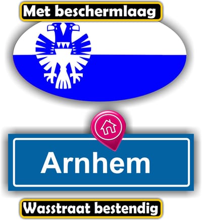Jerma - Arnhem - Auto - Sticker - set 2 - Ovaal 13x7 cm - rechthoek 13x6 cm - Zelfklevend - Vinyl