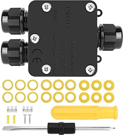 SnelShoppen - Waterdichte aansluiting box IP68, 2-weg junction box, stevige terminal box voor buiten, Ø 4-15 mm kabel, duurzaam en hittebestendig