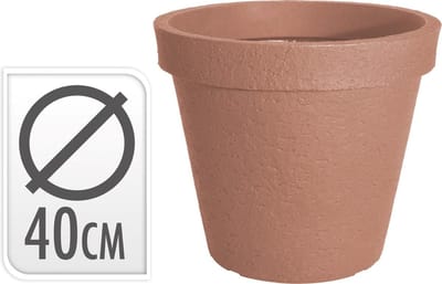 Bloempot rond stonelook terra cotta dia 40xh35cm