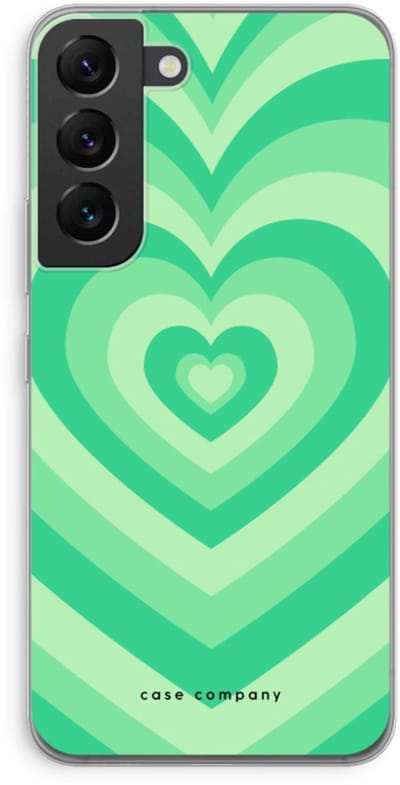 Case Company® - Hoesje geschikt voor Samsung Galaxy S22 hoesje - Hart Groen - Soft Cover Telefoonhoesje - Bescherming aan alle Kanten en Schermrand
